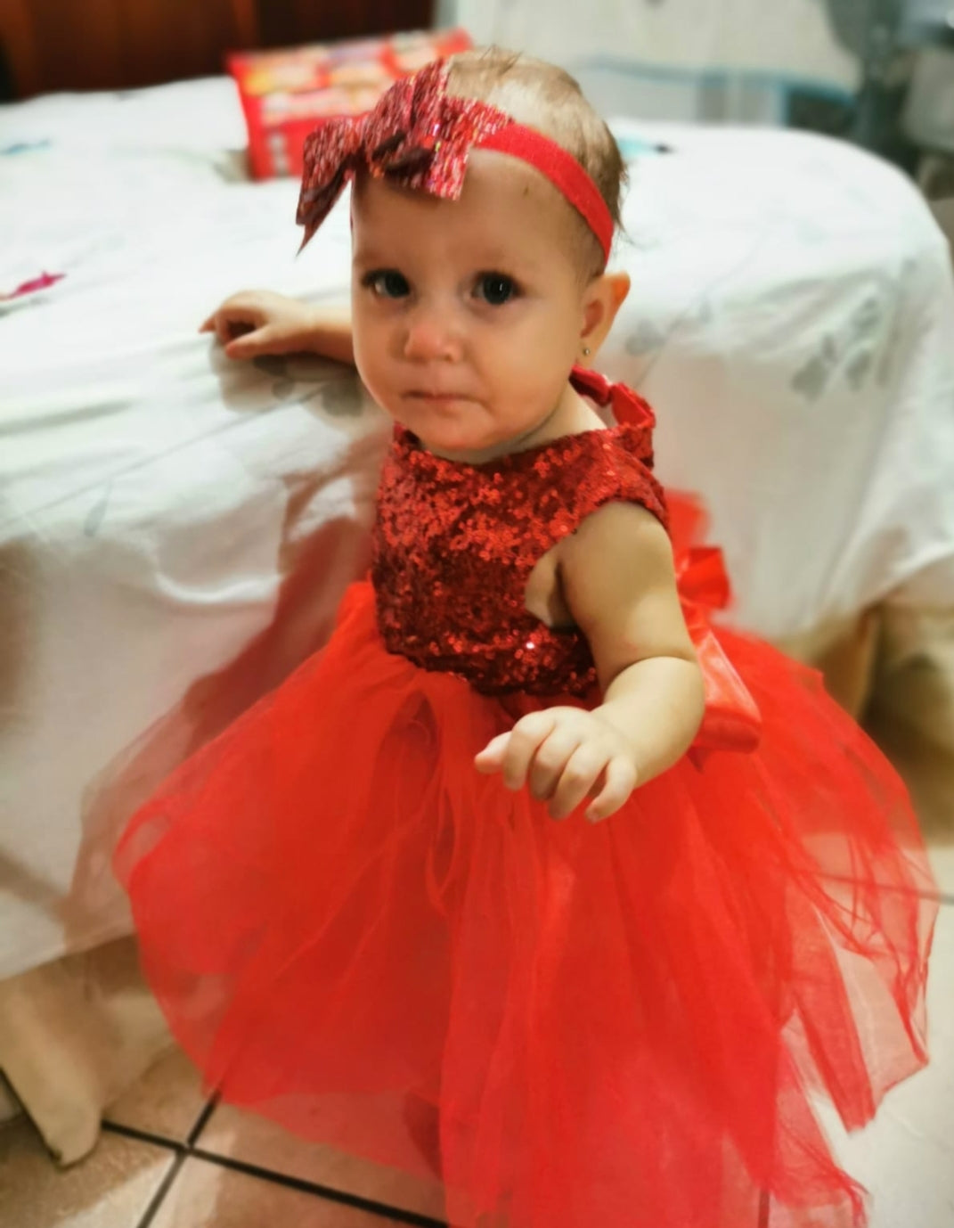 Red Sequins Tutu Dress #1000141