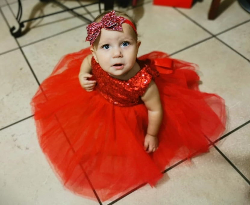 Red Sequins Tutu Dress #1000141