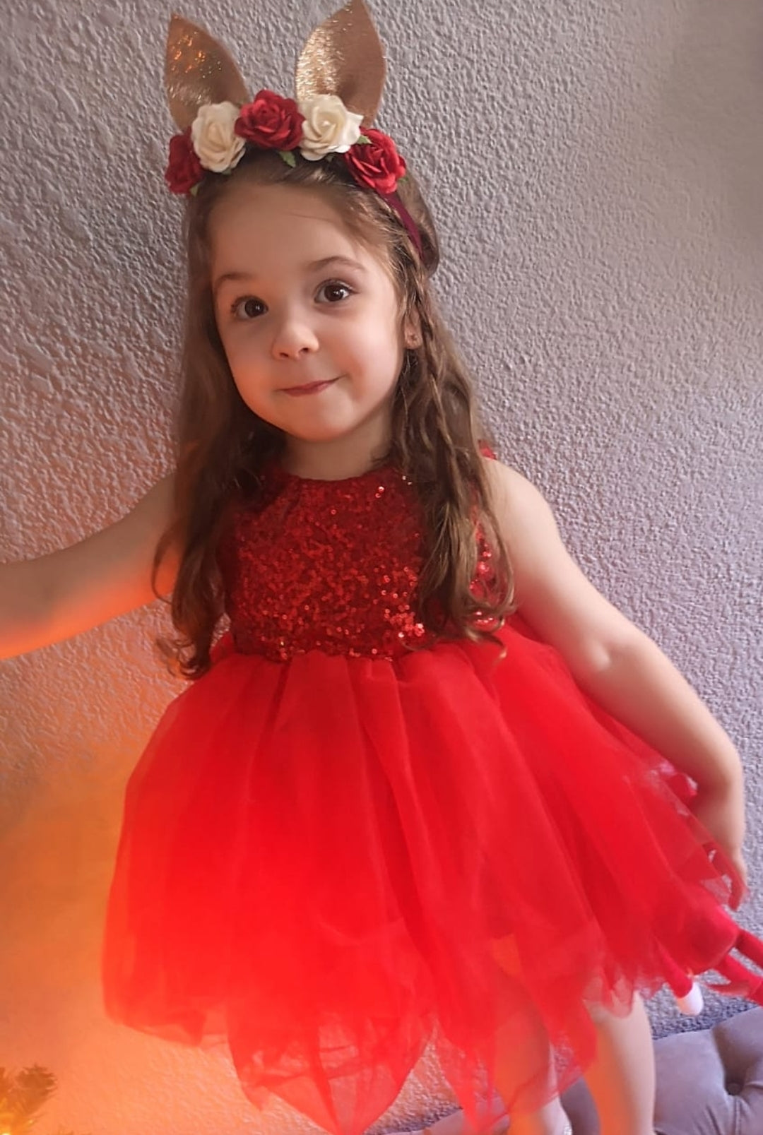 Red Sequins Tutu Dress #1000141