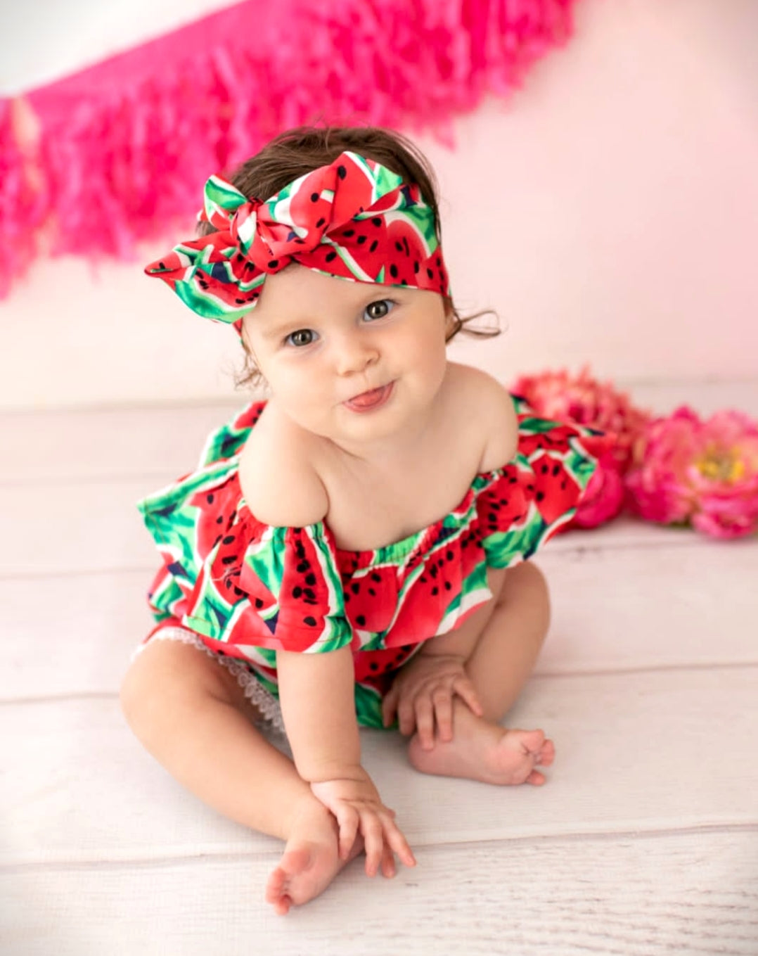 Watermelon Off or On the Shoulder Romper #1000173