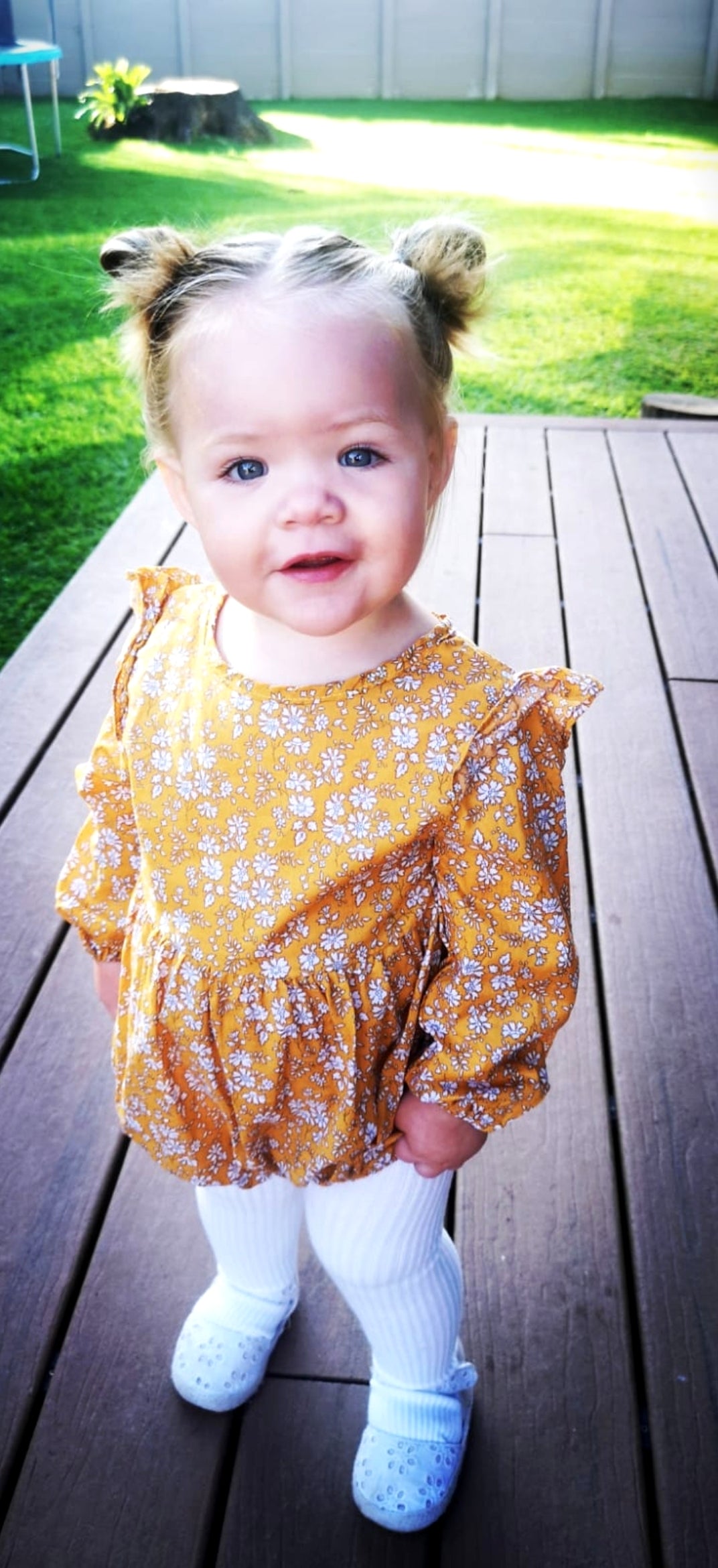 Mustard Floral Balloon Romper #100037