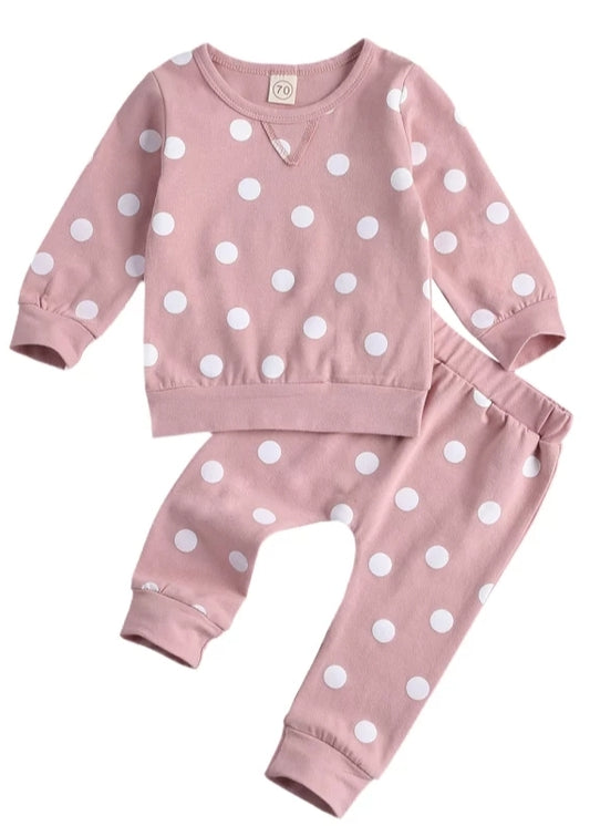 Pink Polk-a-dot Tracksuit #100079