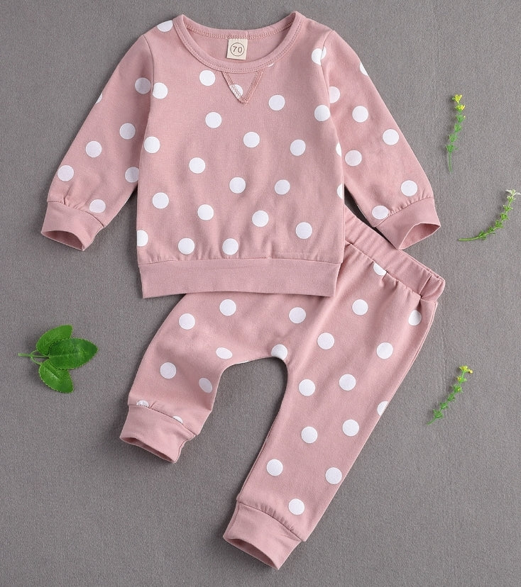 Pink Polk-a-dot Tracksuit #100079