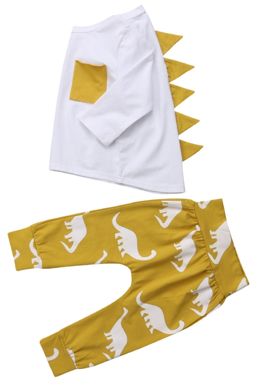 Yellow and White Dinosaur Tracksuit #200029