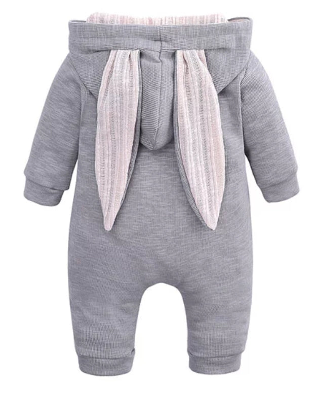 Gray Ribbed Bunny Onsie #10001013