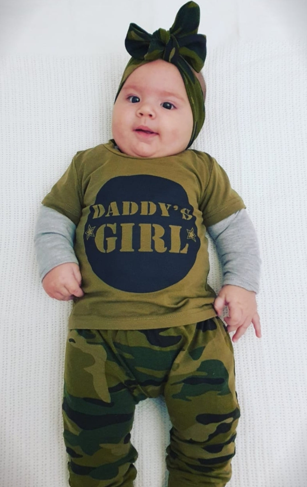 Daddy's Girl T-shirt,  Camo Pants And Headband #1000287