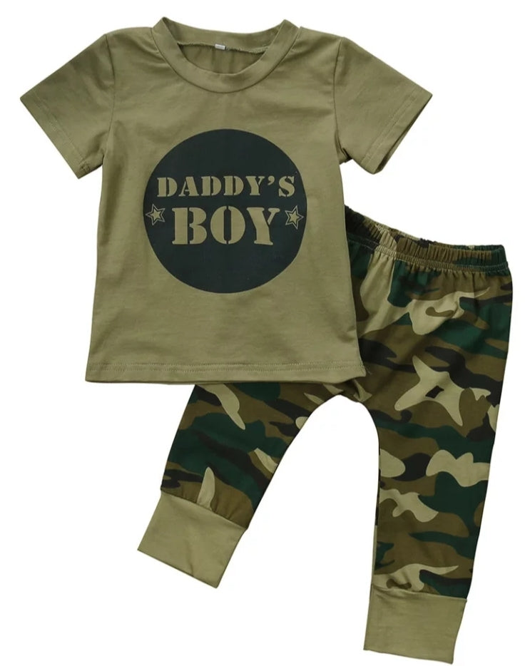 Daddy's Boy T-shirt and Camo Pants #200040