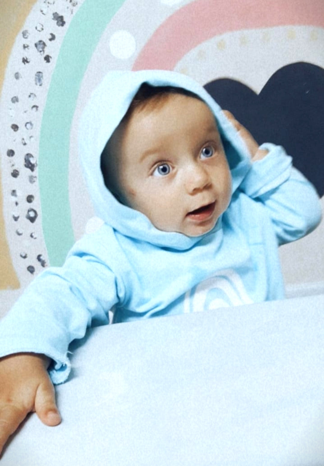 Sky Blue Rainbow Hooded Tracksuit #1000101