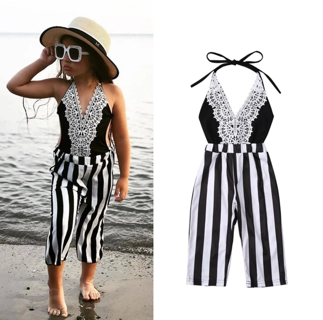 Striped Boho Jumpsuit #1000367