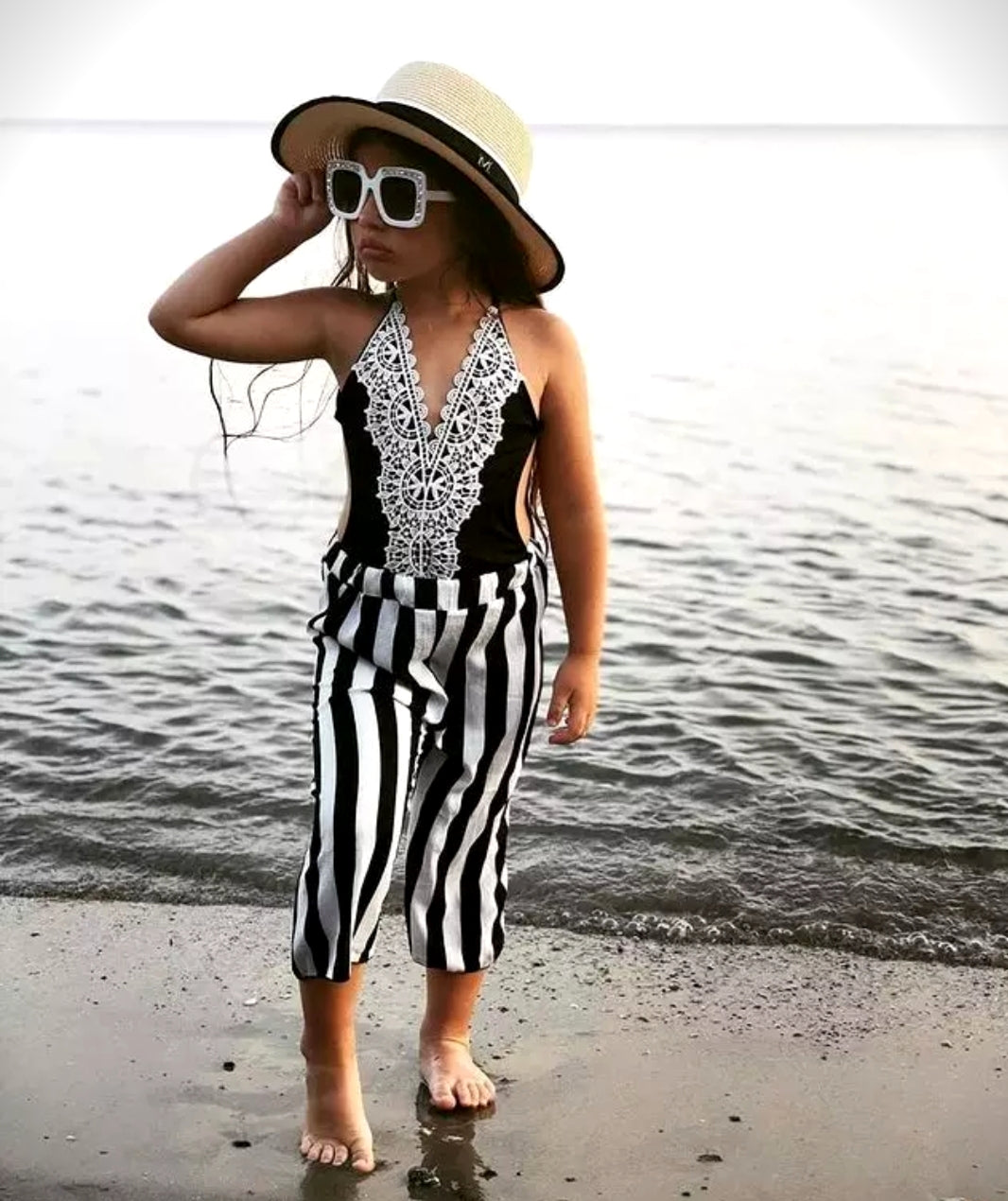 Striped Boho Jumpsuit #1000367