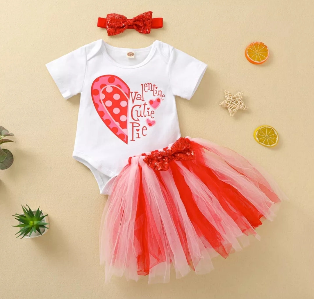 Cutie Pie Romper with Tutu and Headband #1000602