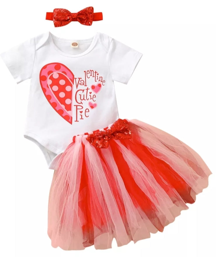 Cutie Pie Romper with Tutu and Headband #1000602