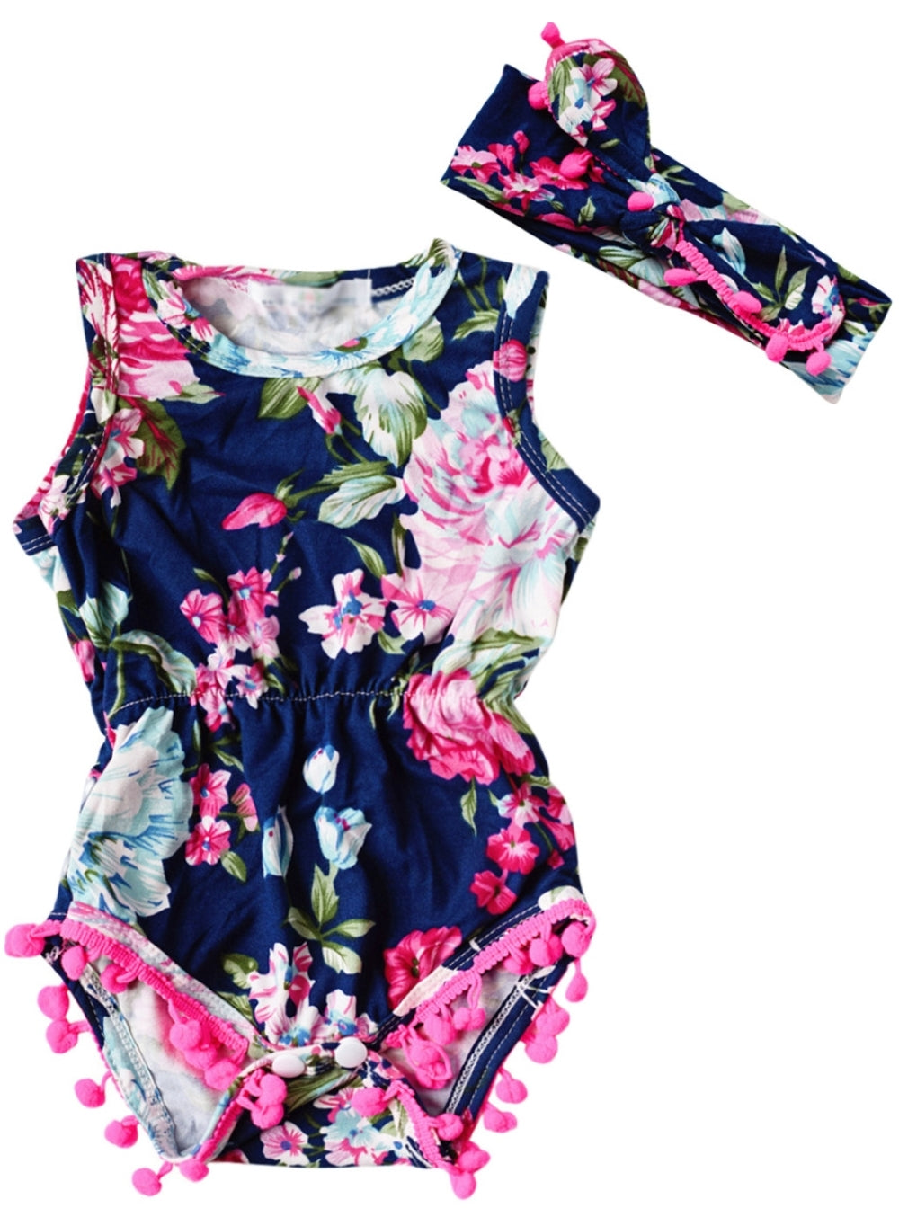 Floral Romper Navy #1000663