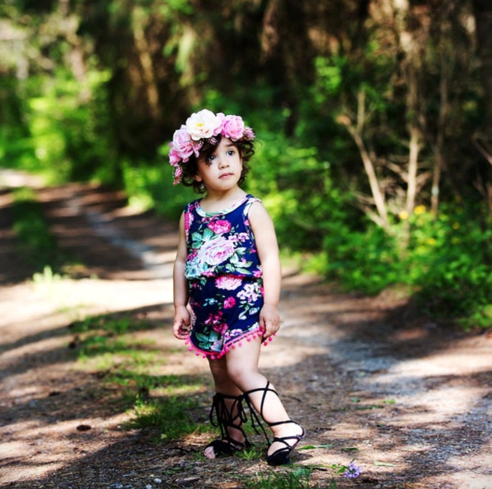 Floral Romper Navy #1000663