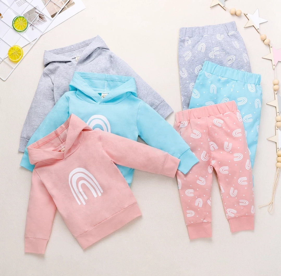 Gray Hooded Rainbow Tracksuit #1000102