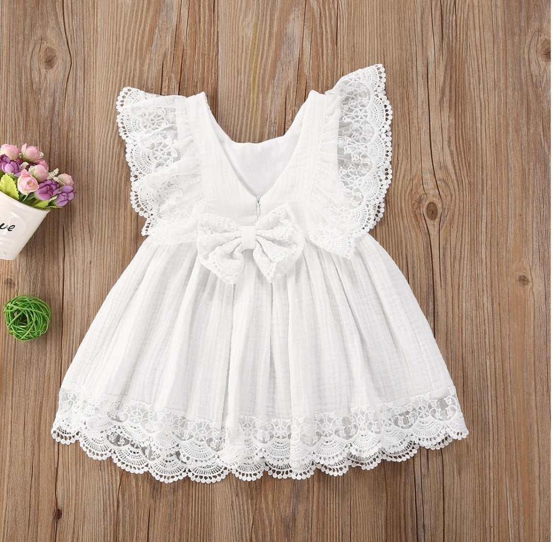 Sibling Outfits,  White Lace Dress #1000691