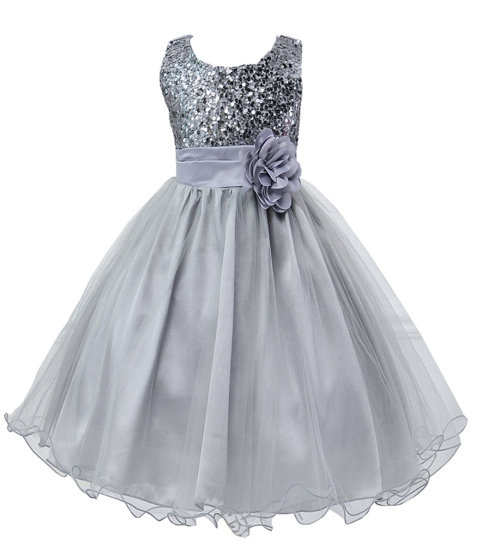 Silver Sequin Special Occasions Dress #1000742