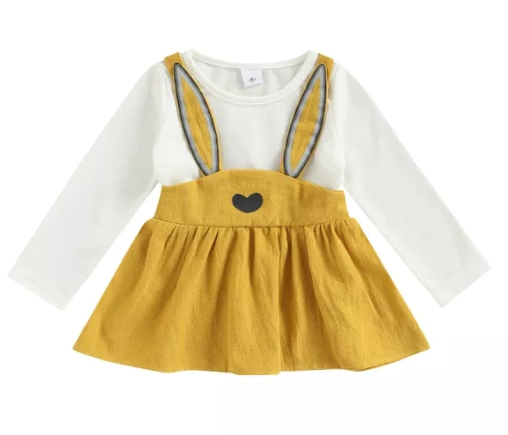 Long Sleeve Yellow Bunny Dress #1000910