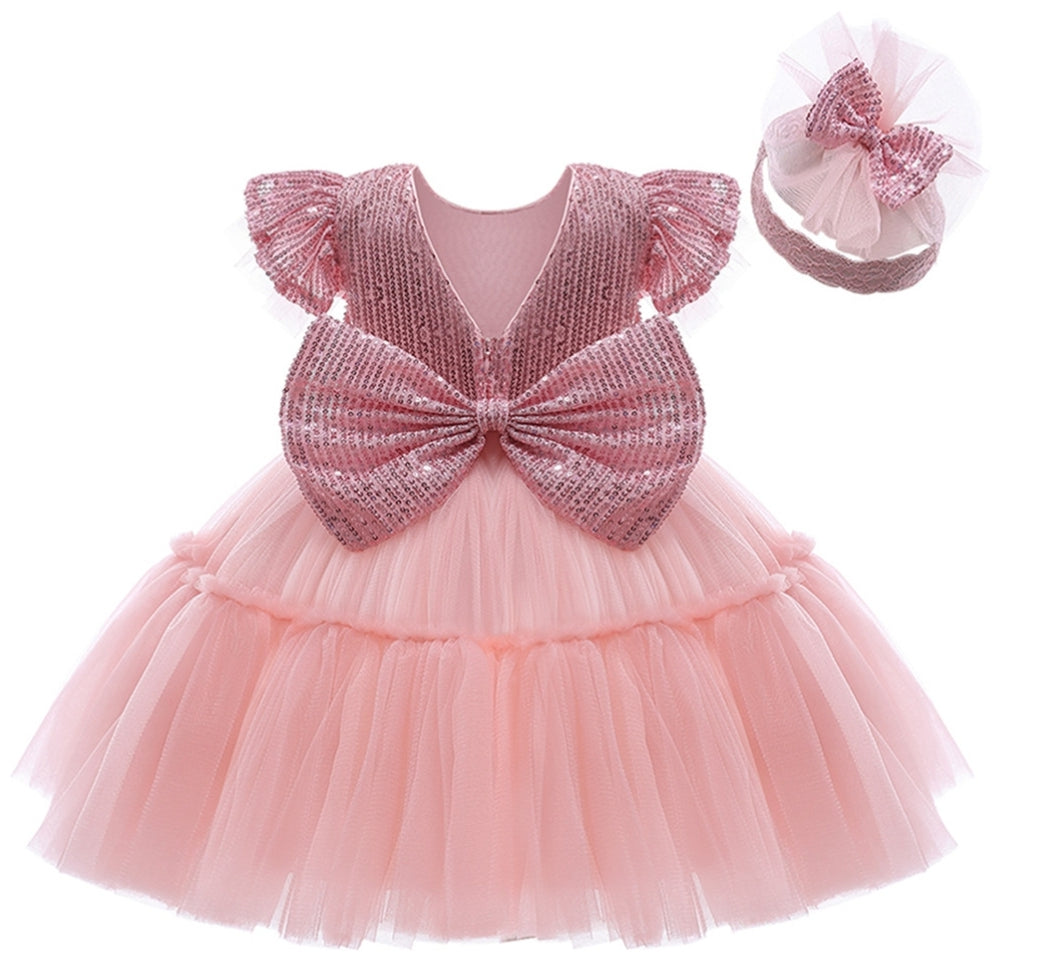 Pink Formal Dress with Headband #1000998