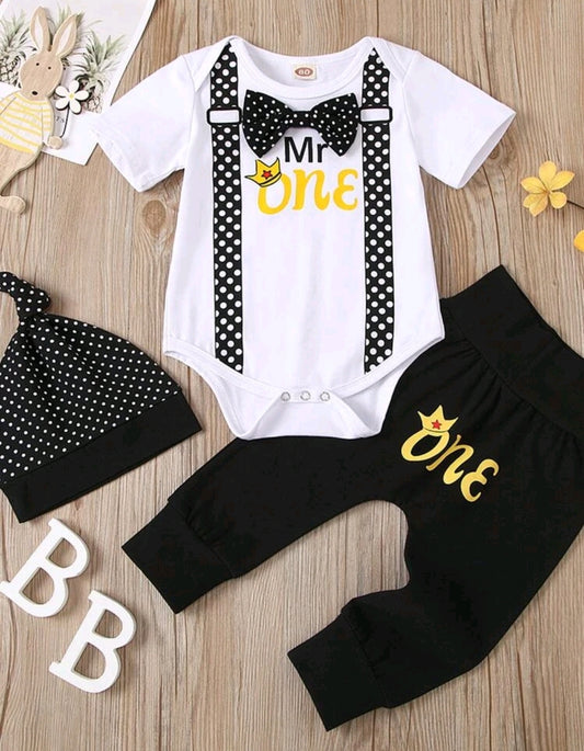 Mr One Birthday Boy Outfit 3PSC #2000301