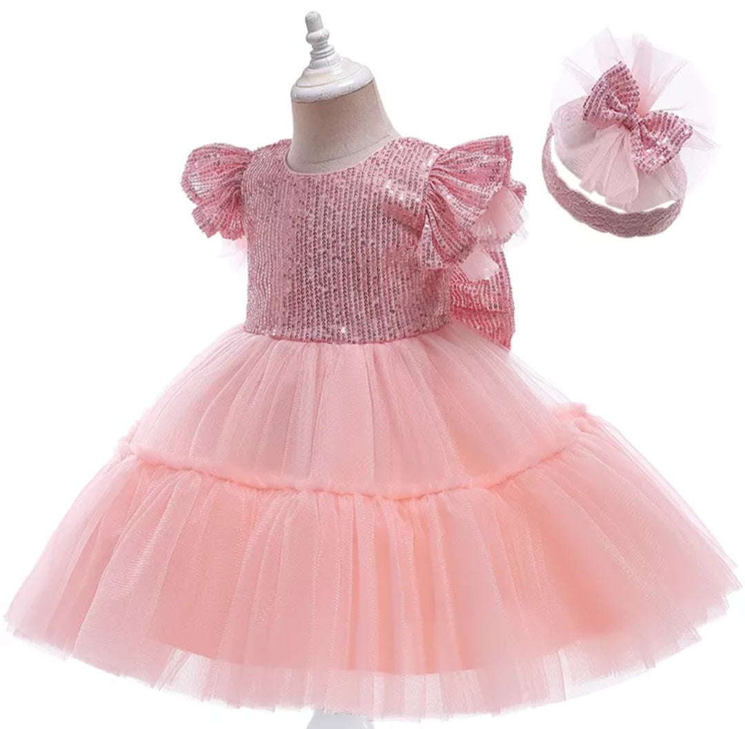 Pink Formal Dress with Headband #1000998