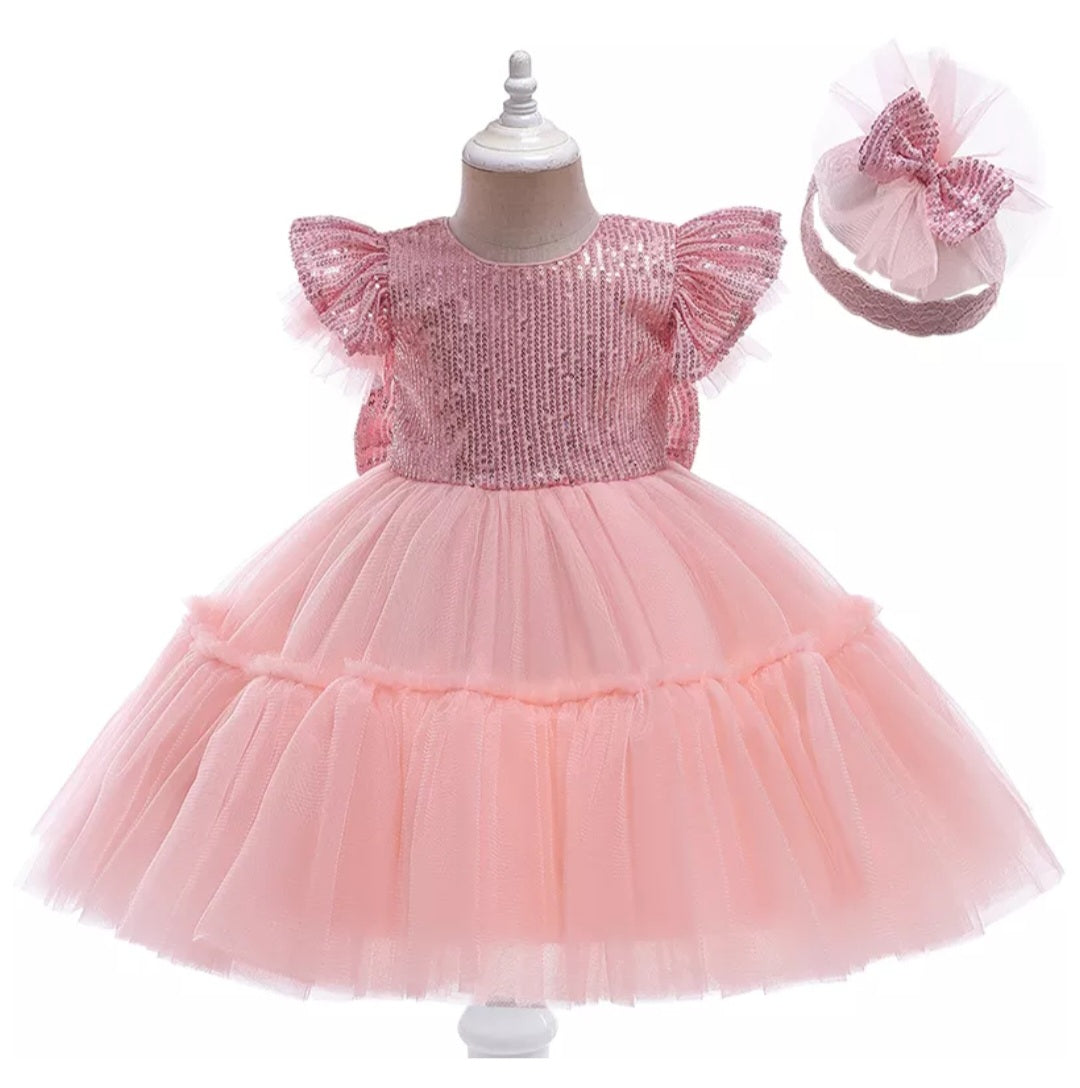 Pink Formal Dress with Headband #1000998