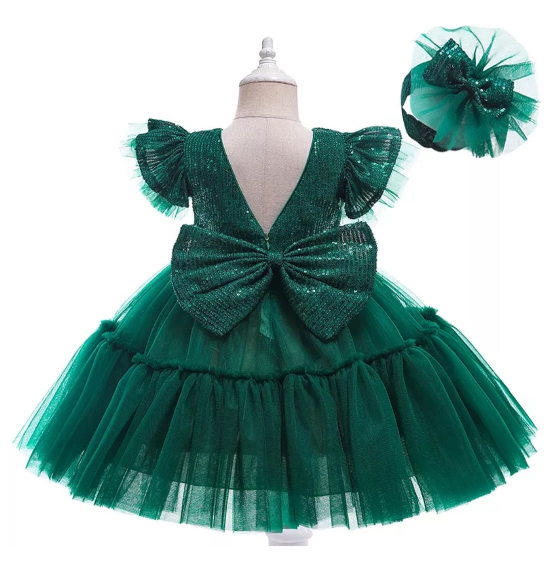 Forest Green Special Occasions Dress and Headband #1000996