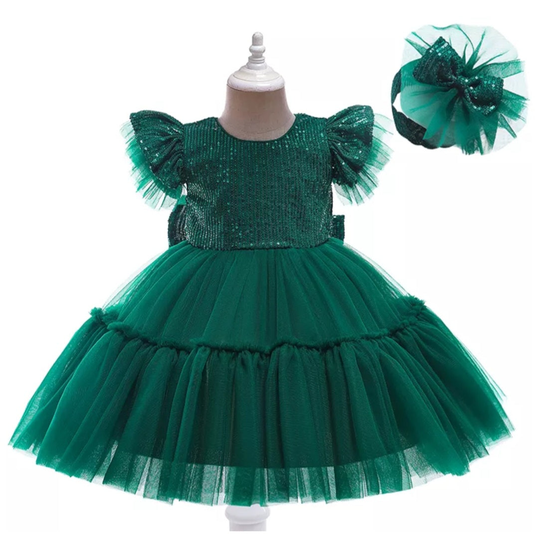 Forest Green Special Occasions Dress and Headband #1000996