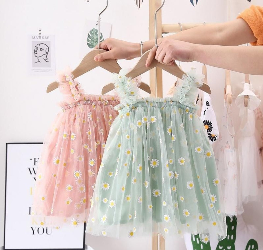 Dusty Pink Daisy Dress #100091