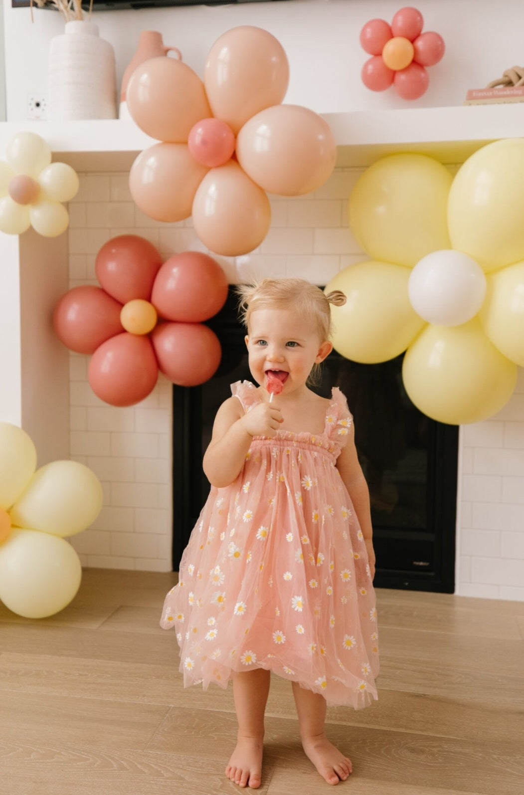 Dusty Pink Daisy Dress #100091