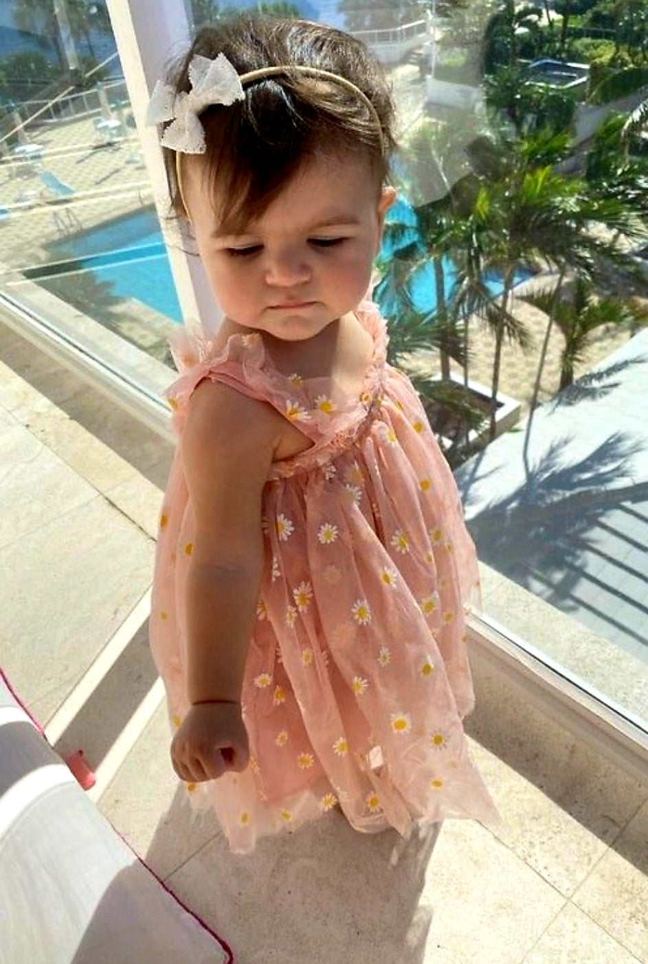 Dusty Pink Daisy Dress #100091
