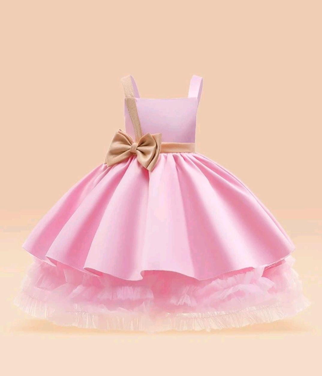 Pink Special Occasions Dress and Gold Bow #1000162