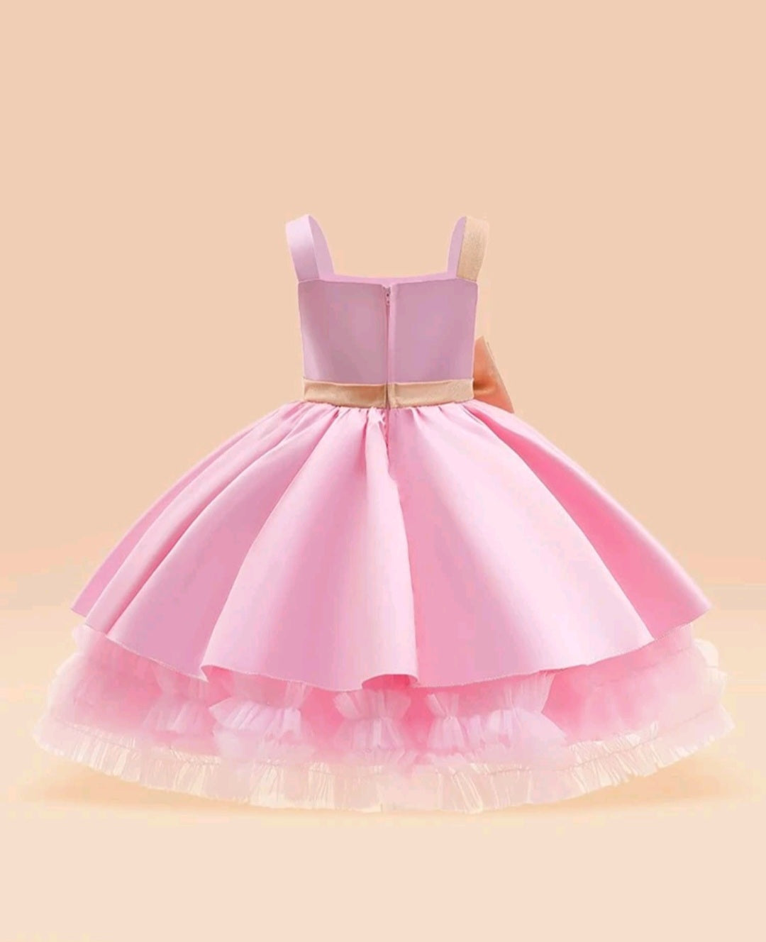 Pink Special Occasions Dress and Gold Bow #1000162