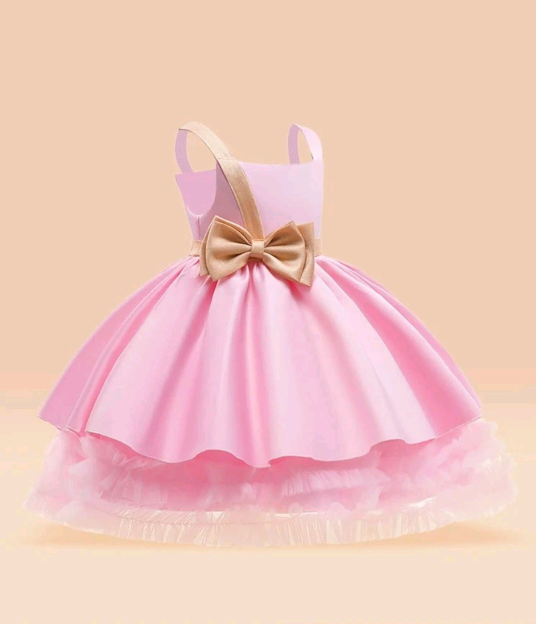 Pink Special Occasions Dress and Gold Bow #1000162