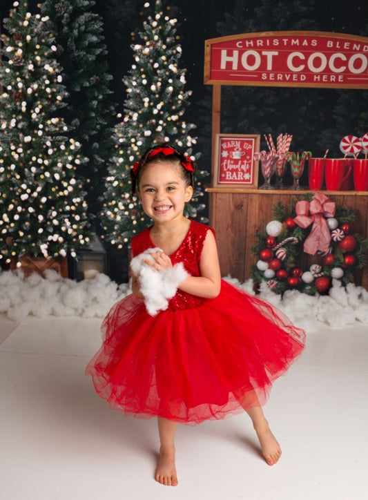 Red Sequins Tutu Dress #1000141