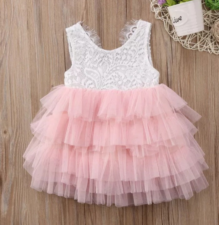 Peachy Pink and Lace Tutu Dress #1000127