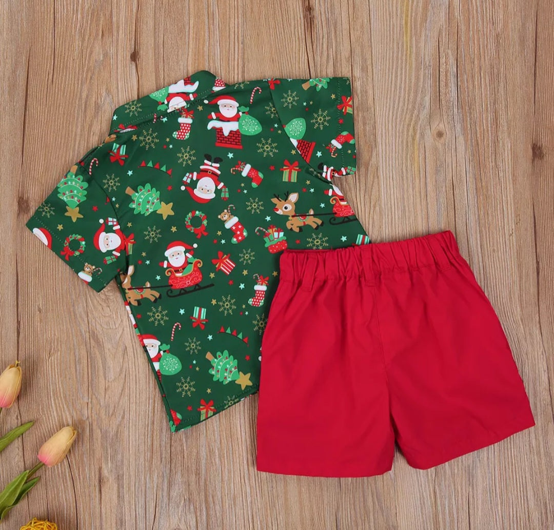 Forest Green Christmas Shirt and Shorts #2000320