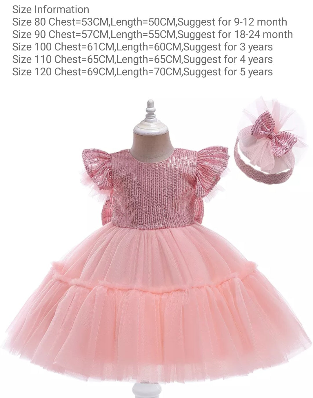 Pink Formal Dress with Headband #1000998