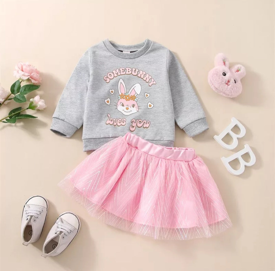 Somebody Loves You Crewnek Top and Pink Tutu #1001082