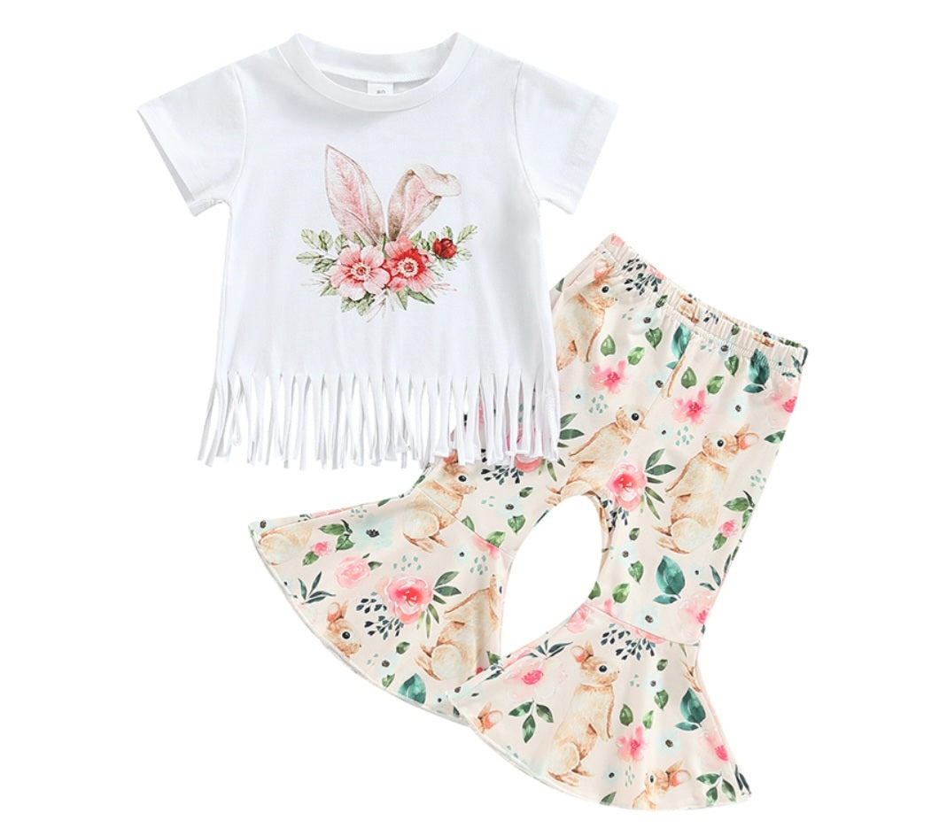 Bunny Floral Top and Bellbottoms #1001081