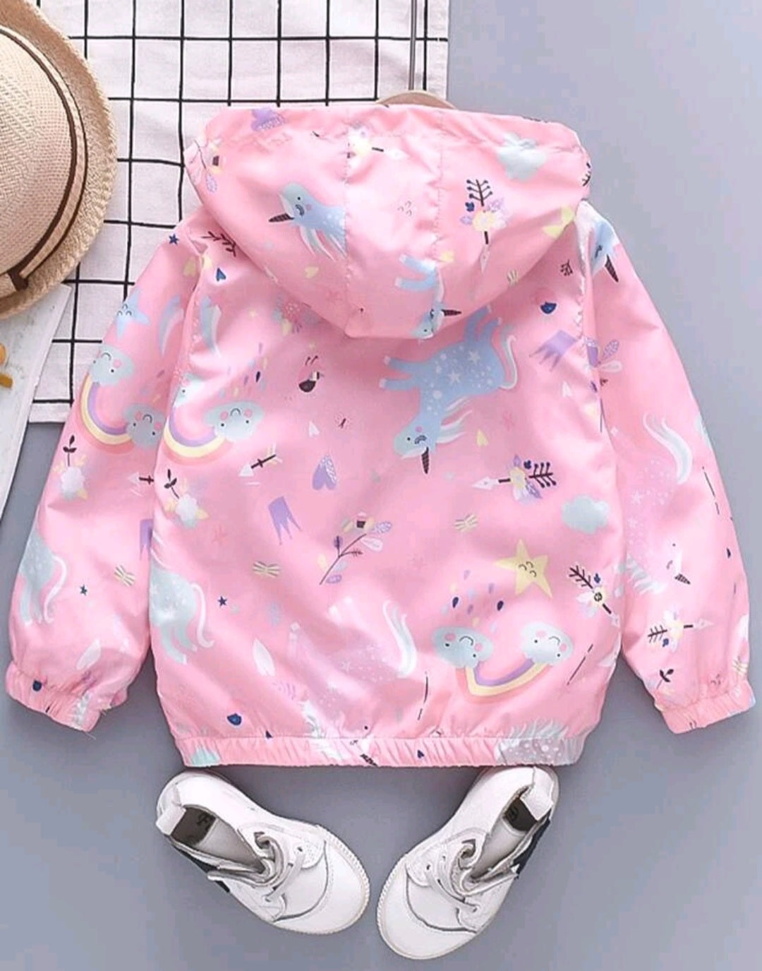 Pink Rainbows and Unicorns Windbreaker Jacket #1001089