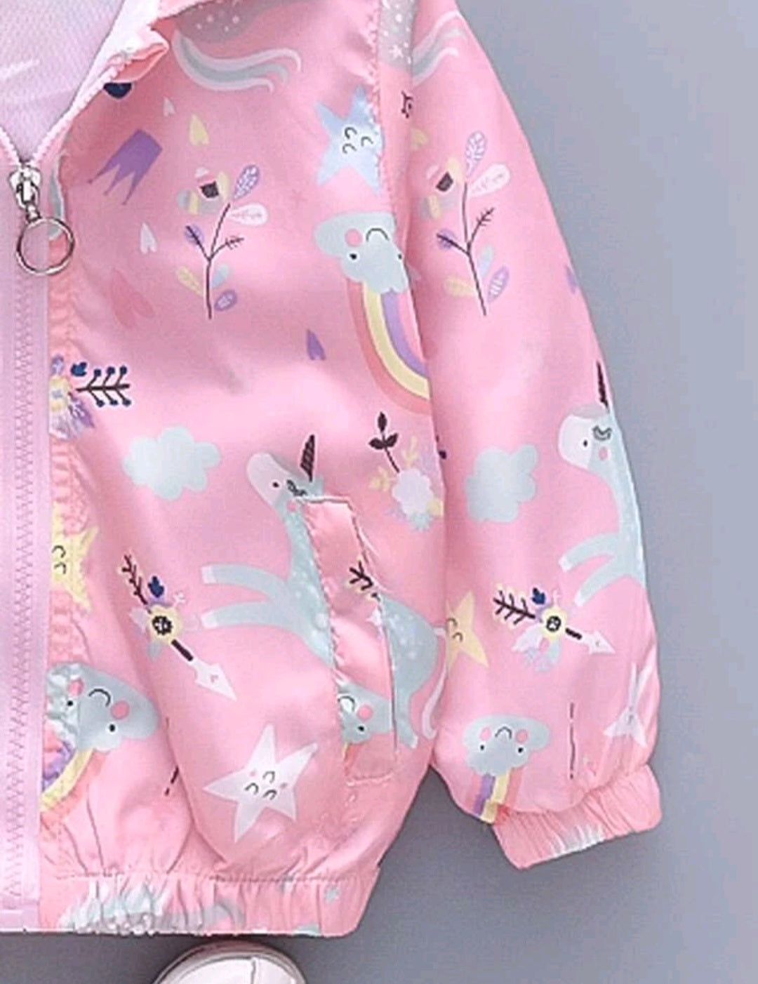 Pink Rainbows and Unicorns Windbreaker Jacket #1001089