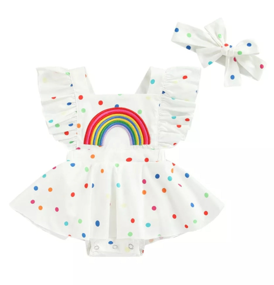 Rainbow Polka Romper #1000169