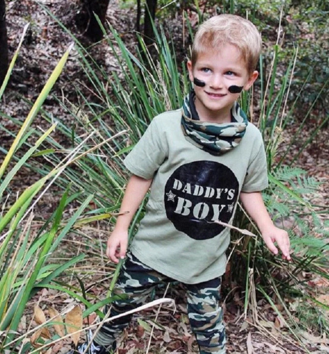 Daddy's Boy T-shirt and Camo Pants #200040