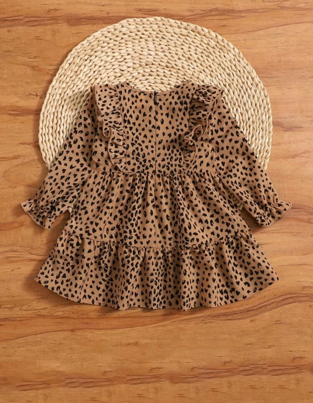 Leopard Print Long Sleeve Dress #1001097