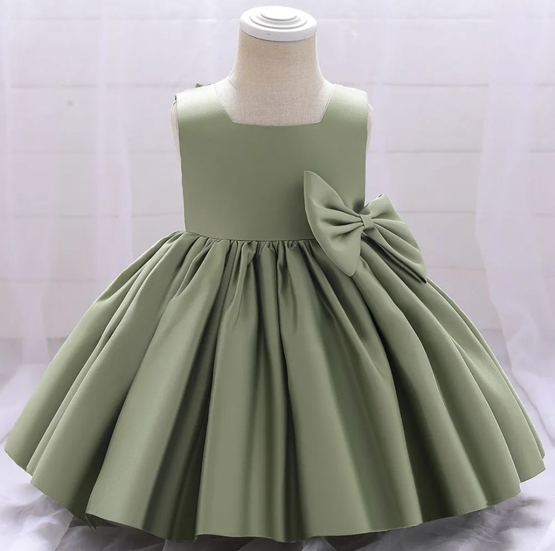 Pistachio Green Special Occasions Dress with Big Bow (Clip on) #1001140