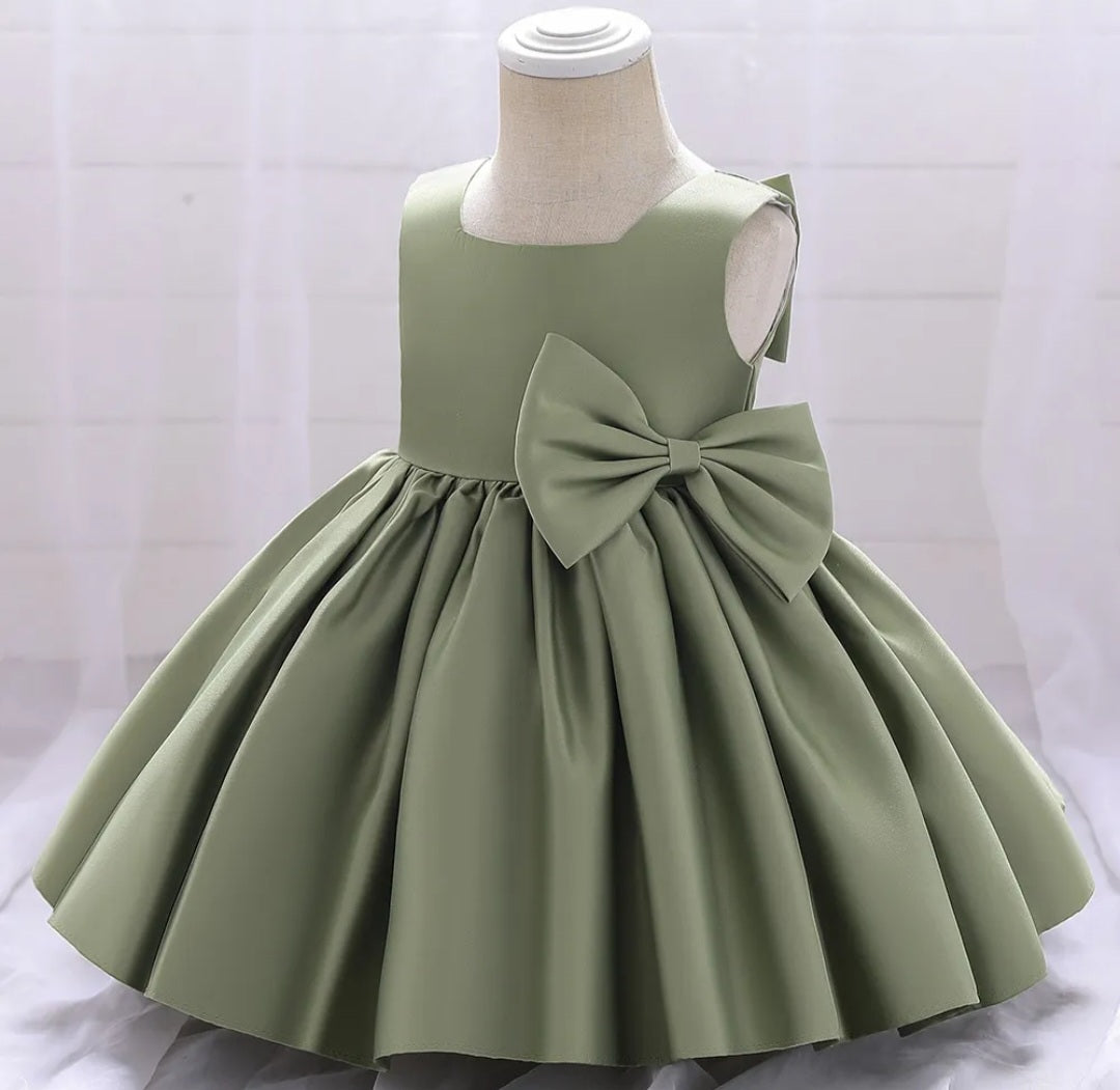 Pistachio Green Special Occasions Dress with Big Bow (Clip on) #1001140