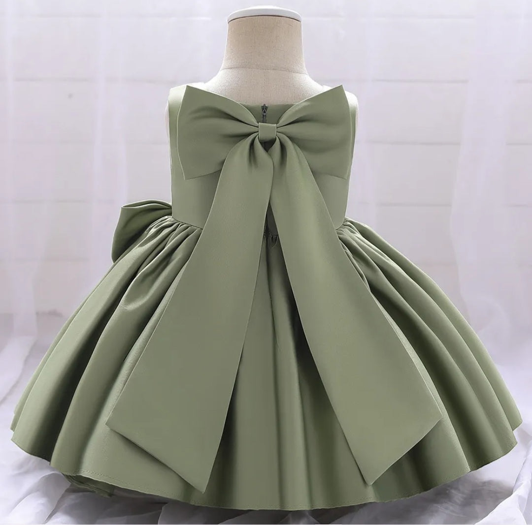 Pistachio Green Special Occasions Dress with Big Bow (Clip on) #1001140