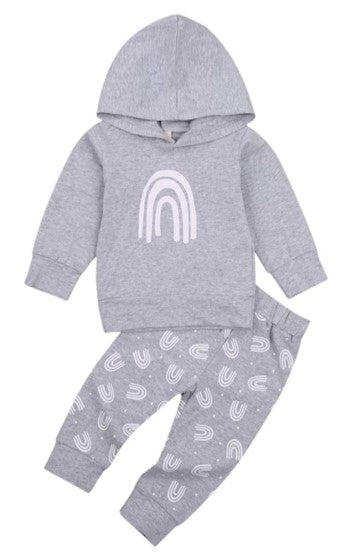 Gray Hooded Rainbow Tracksuit #1000102